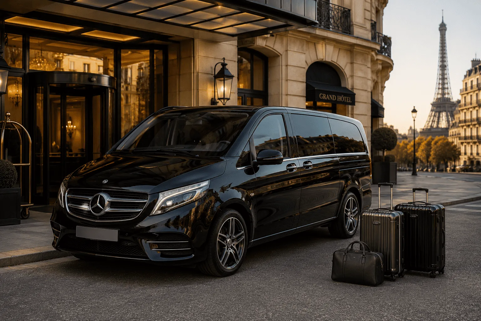 Black Mercedes Classe V — Disneyland Paris transfer 7 seats